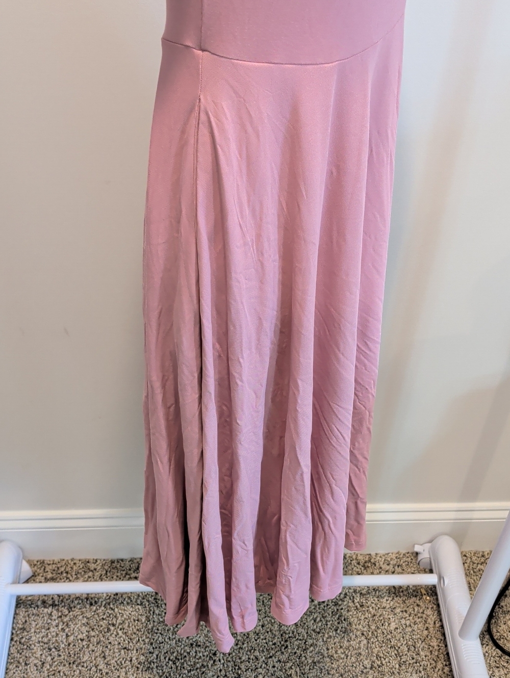 OGL Sleeveless Pink Square-Neck Midi Dress w/ Built-in Bra NWT - Picture 4 of 12